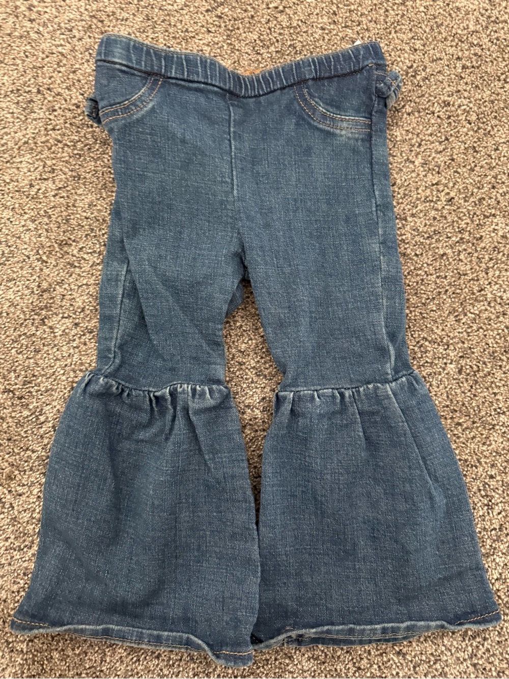 Wrangler Girls Blue Denim Ruffle Flare Jeans 24 Months